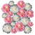18-Pack Pink / Beige Multi-Color Tissue Paper Flower Decorations, EZ-Fluff - AsianImportStore.com - B2B Wholesale Lighting and Decor