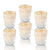 6 Pack | Vintage Mercury Glass Tealight Holders (2.5-Inch, Zariah Design, Pearl White) - For Use with Tea Lights - For Home Decor, Parties and Wedding Decorations