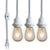 Triple Socket White Pendant Light Lamp Cord for Lanterns, Switch, 19 FT