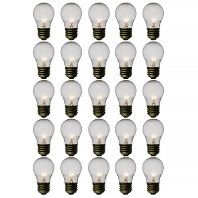 Clear 15-Watt Incandescent A15 Standard Replacement Light Bulbs, E26 Medium Base (25 PACK) - AsianImportStore.com - B2B Wholesale Lighting and Decor