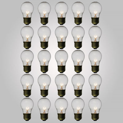 Clear 15-Watt Incandescent A15 Standard Replacement Light Bulbs, E26 Medium Base (25 PACK) - AsianImportStore.com - B2B Wholesale Lighting and Decor
