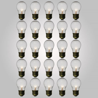 Clear 15-Watt Incandescent A15 Standard Replacement Light Bulbs, E26 Medium Base (25 PACK) - AsianImportStore.com - B2B Wholesale Lighting and Decor