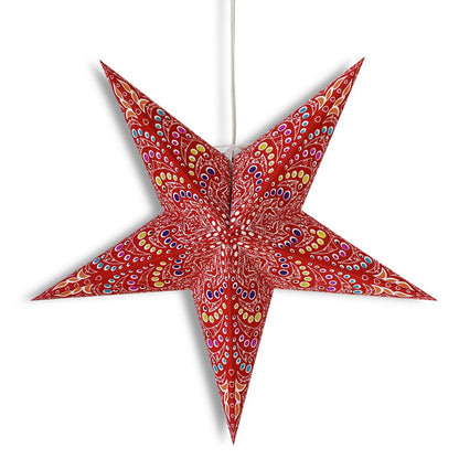 24" Red Aloha Paper Star Lantern, Hanging Wedding & Party Decoration - AsianImportStore.com - B2B Wholesale Lighting and Decor