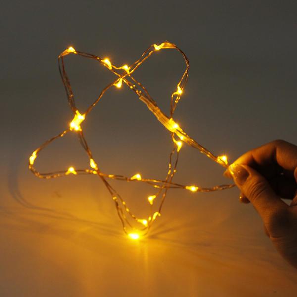 7.5 FT | 20 LED Battery Operated Amber Fairy String Lights With Silver Wire - AsianImportStore.com - B2B Wholesale Lighting and Decor