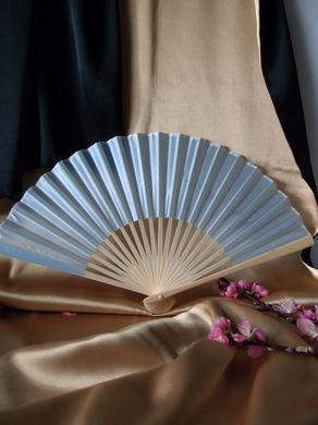 BULK PACK (50) 9" Arctic Spa Blue Silk Hand Fans for Weddings - AsianImportStore.com - B2B Wholesale Lighting and Decor