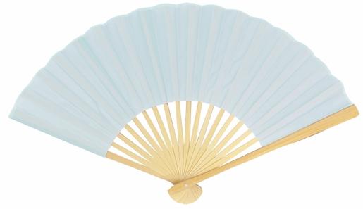 BULK PACK (50) 9" Arctic Spa Blue Silk Hand Fans for Weddings - AsianImportStore.com - B2B Wholesale Lighting and Decor