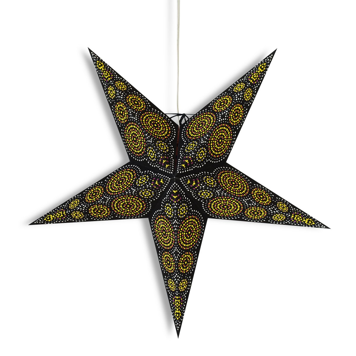 24" Black / Yellow Aussie Paper Star Lantern, Hanging Wedding & Party Decoration - AsianImportStore.com - B2B Wholesale Lighting and Decor