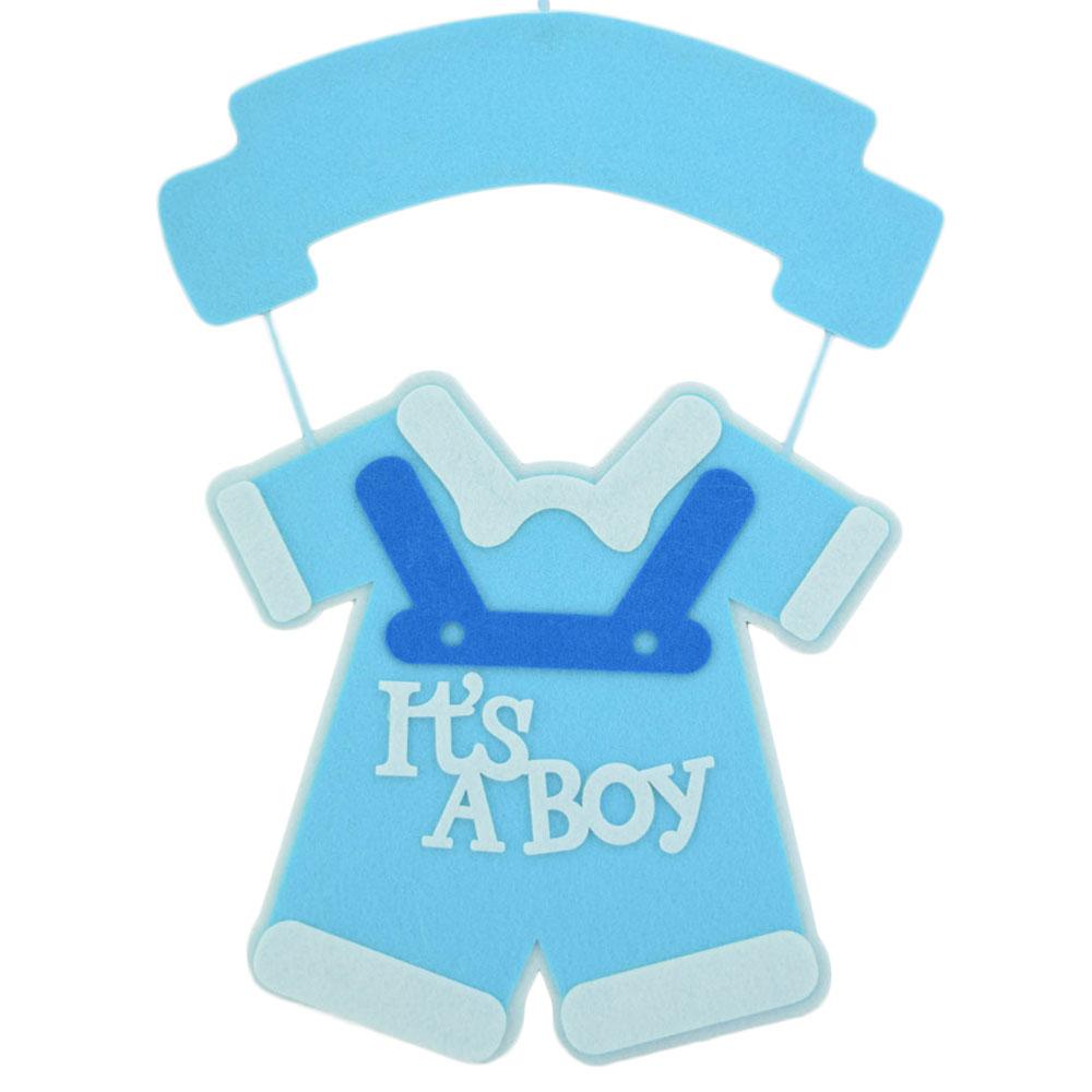  It's a Boy Blue Baby Shower Nursery Hanging Felt Sign Decoration, 17.5 x 13" - AsianImportStore.com - B2B Wholesale Lighting and Decor