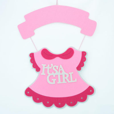 It's a Girl Pink Baby Shower Nursery Hanging Felt Sign Decoration, 17.5 x 13" - AsianImportStore.com - B2B Wholesale Lighting and Decor
