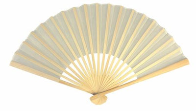 BULK PACK (50) 9" Beige / Ivory Silk Hand Fans for Weddings - AsianImportStore.com - B2B Wholesale Lighting and Decor