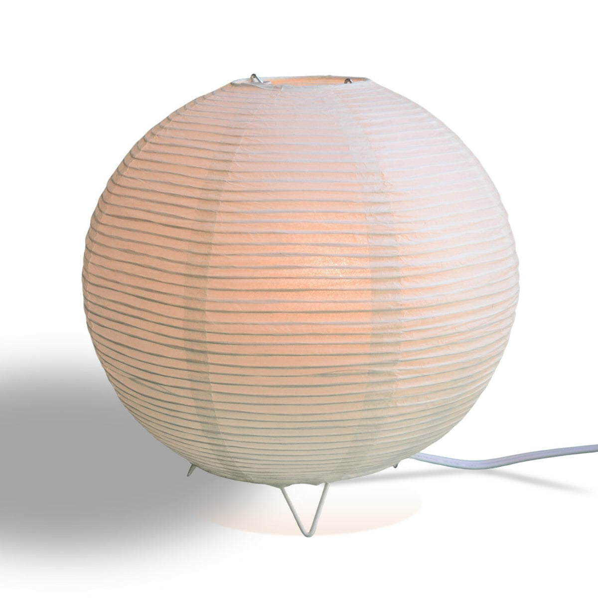 Beige/Ivory Corded Round Table Top Lantern Lamp Kit w/ Light Bulb, Fine Lines - AsianImportStore.com - B2B Wholesale Lighting and Decor