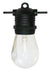 24 Socket Outdoor Commercial String Light Set, S14 Bulbs, 54 FT Black Cord w/ E26 Medium Base, Weatherproof