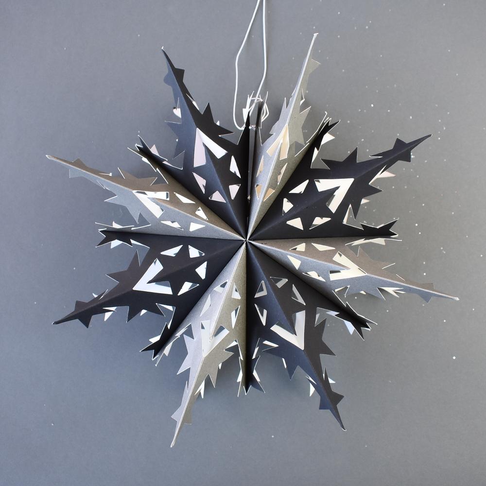  10" Black Premium Handcrafted Paper Snowflake Decoration - AsianImportStore.com - B2B Wholesale Lighting and Decor