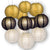 Black, White and Gold Celebration Party Pack Parallel Ribbed Paper Lantern Combo Set (12 pc Set) - AsianImportStore.com - B2B Wholesale Lighting and Decor