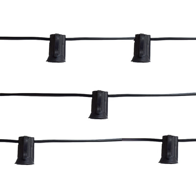 (Cord Only) 21 FT | 10 Socket Outdoor Patio String Light Black Cord w/ E12 C7 Base