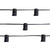 (Cord Only) 31 FT | 10 Socket Outdoor Patio String Light Black Cord w/ E12 C7 Base