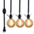 Triple Socket Black Pendant Light Lamp Cord for Star Lanterns, Switch, 19 Ft - Electrical Swag Light Kit