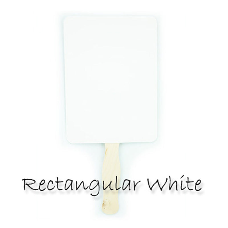 Blank Glossy White Rectangle Paddle Fans for DIY Wedding Invitations and Programs (20-Pack) - AsianImportStore