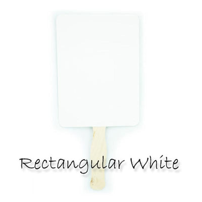 Blank Glossy White Rectangle Paddle Fans for DIY Wedding Invitations and Programs SINGLE - AsianImportStore