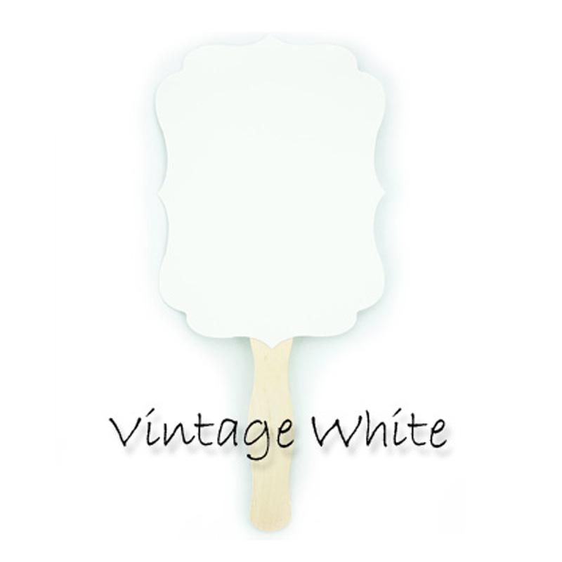 Blank Glossy White Vintage Paddle Fans for DIY Wedding Invitations and Programs SINGLE - AsianImportStore