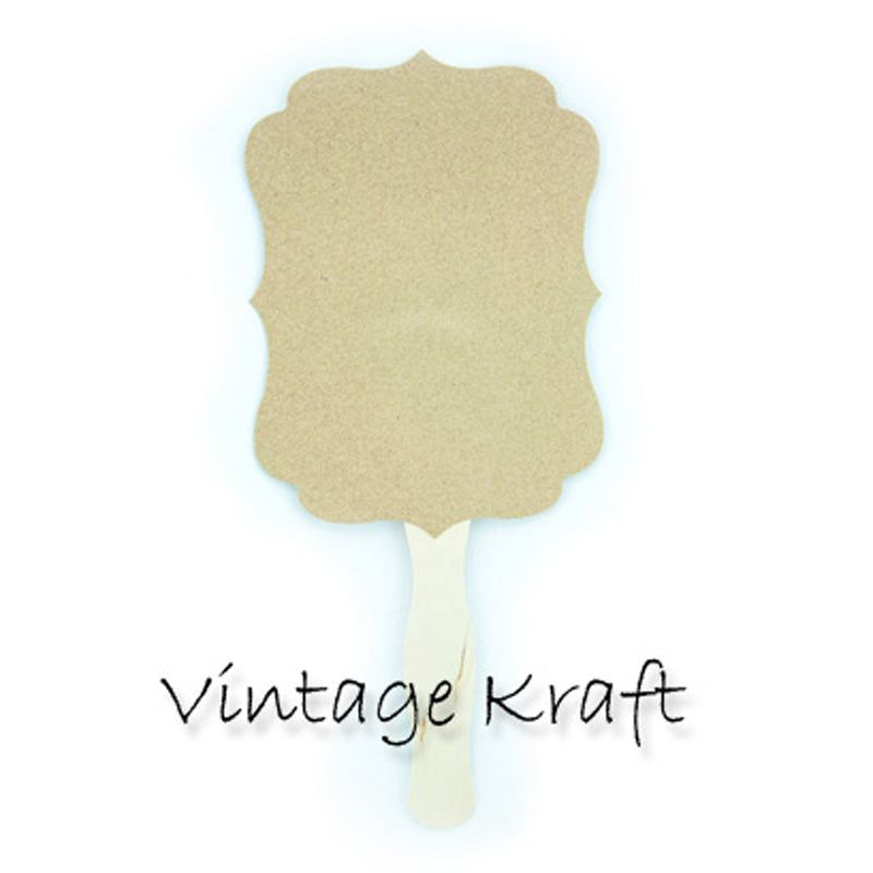 Blank Kraft Vintage Paddle Fans for DIY Wedding Invitations and Programs (20-Pack) - AsianImportStore