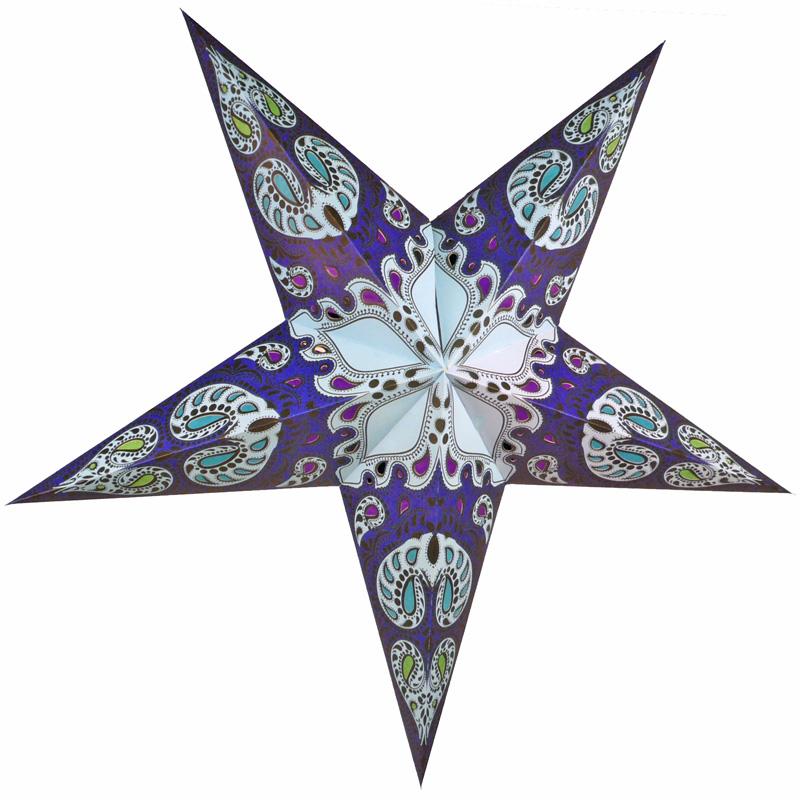 24" Blue Galaxy Paper Star Lantern, Chinese Hanging Wedding & Party Decoration - AsianImportStore.com - B2B Wholesale Lighting and Decor