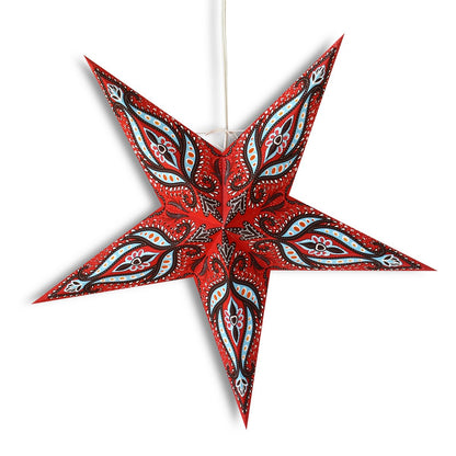 24" Red / Black Bloom Paper Star Lantern, Hanging Wedding & Party Decoration - AsianImportStore.com - B2B Wholesale Lighting and Decor