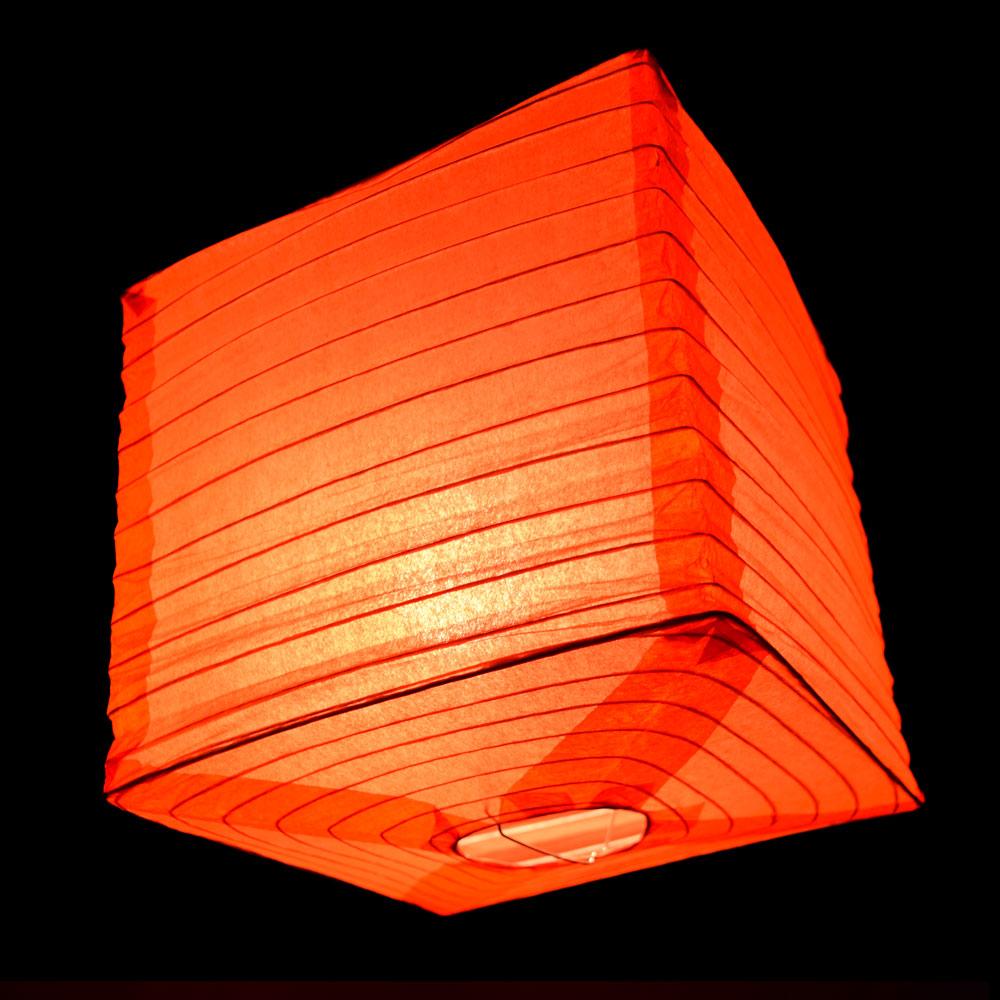10" Red Square Shaped Paper Lantern - AsianImportStore.com - B2B Wholesale Lighting and Decor