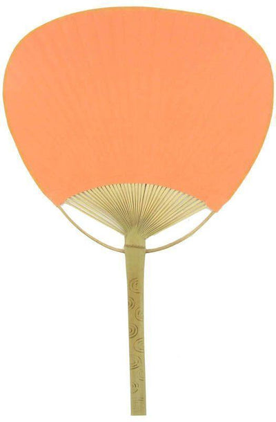 9" Orange Paddle Paper Hand Fans for Weddings (10 Pack) - AsianImportStore.com - B2B Wholesale Lighting and Decor