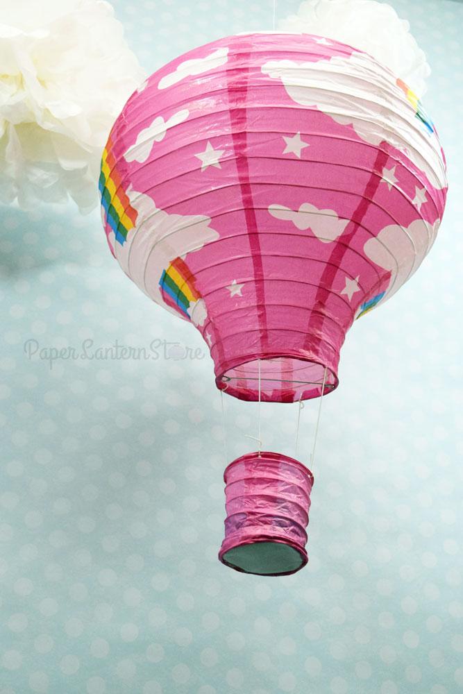 Fuchsia Rainbow Hot Air Balloon Paper Lantern - AsianImportStore.com - B2B Wholesale Lighting and Decor