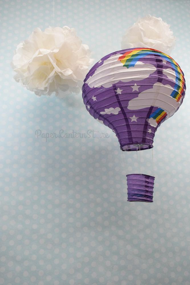 Purple Rainbow Hot Air Balloon Paper Lantern - AsianImportStore.com - B2B Wholesale Lighting and Decor