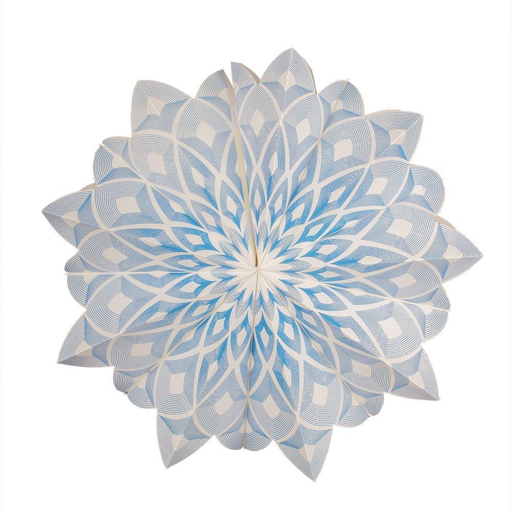 17" Blue Chronicles Premium Handcrafted Paper Flower Lantern Light Decoration - AsianImportStore.com - B2B Wholesale Lighting and Decor