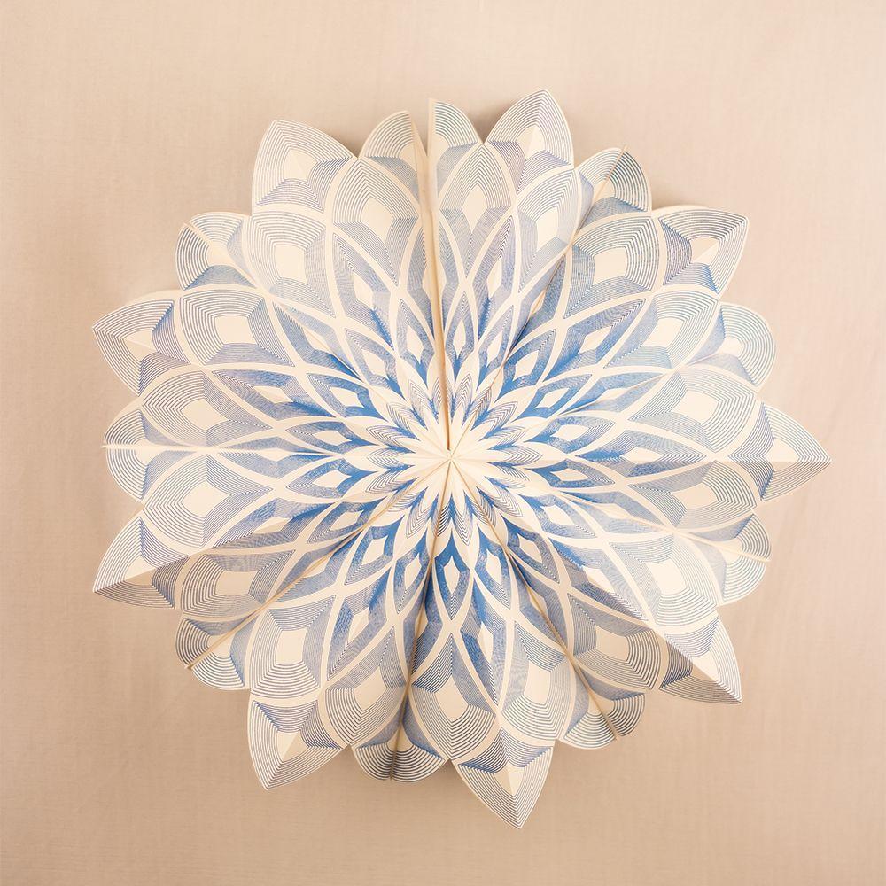 17" Blue Chronicles Premium Handcrafted Paper Flower Lantern Light Decoration - AsianImportStore.com - B2B Wholesale Lighting and Decor