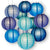 Blue Lagoon Color Party Pack Parallel Ribbed Paper Lantern Combo Set (12 pc Set) - AsianImportStore.com - B2B Wholesale Lighting and Decor