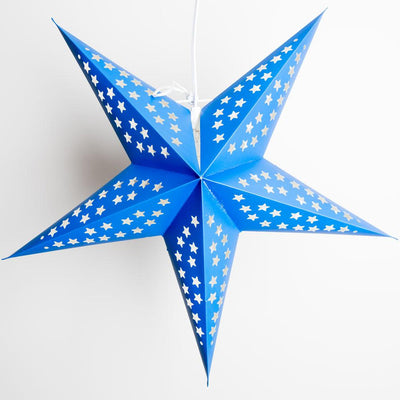 24" Blue Paper Star Lantern, Hanging Decoration - AsianImportStore.com - B2B Wholesale Lighting and Decor