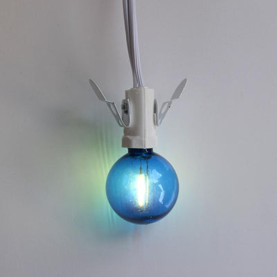 Blue LED Filament G40 Globe Shatterproof Energy Saving Color Light Bulb, Dimmable, 1W,  E12 Candelabra Base