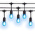 10 Suspended Multi-Color Outdoor Commercial String Light Set, 21 FT Black Cord w/ 2-Watt Shatterproof LED Bulbs, Weatherproof SJTW