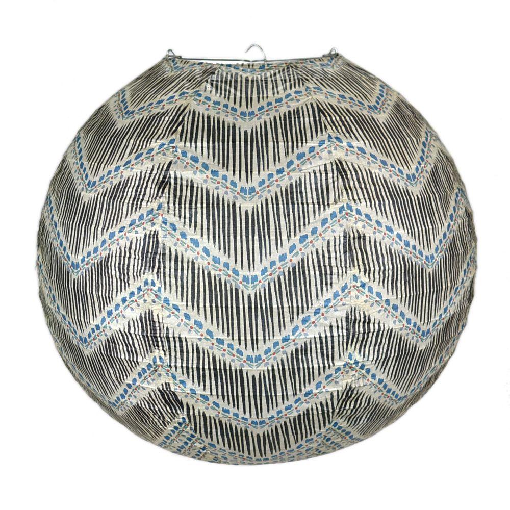 14 Inch Bohemian Brush Chevron Patterned Premium Paper Lantern - AsianImportStore.com - B2B Wholesale Lighting and Decor