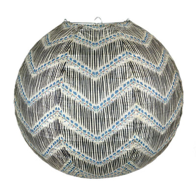 14 Inch Bohemian Brush Chevron Patterned Premium Paper Lantern - AsianImportStore.com - B2B Wholesale Lighting and Decor