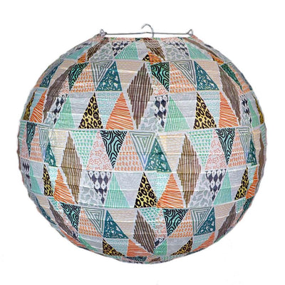 14 Inch Bohemian In the Rough Patterned Premium Paper Lantern - AsianImportStore.com - B2B Wholesale Lighting and Decor