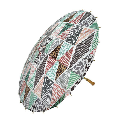 BLOWOUT (50 PACK) 32 Inch Bohemian In the Rough Pattern Premium Paper Parasol Umbrella