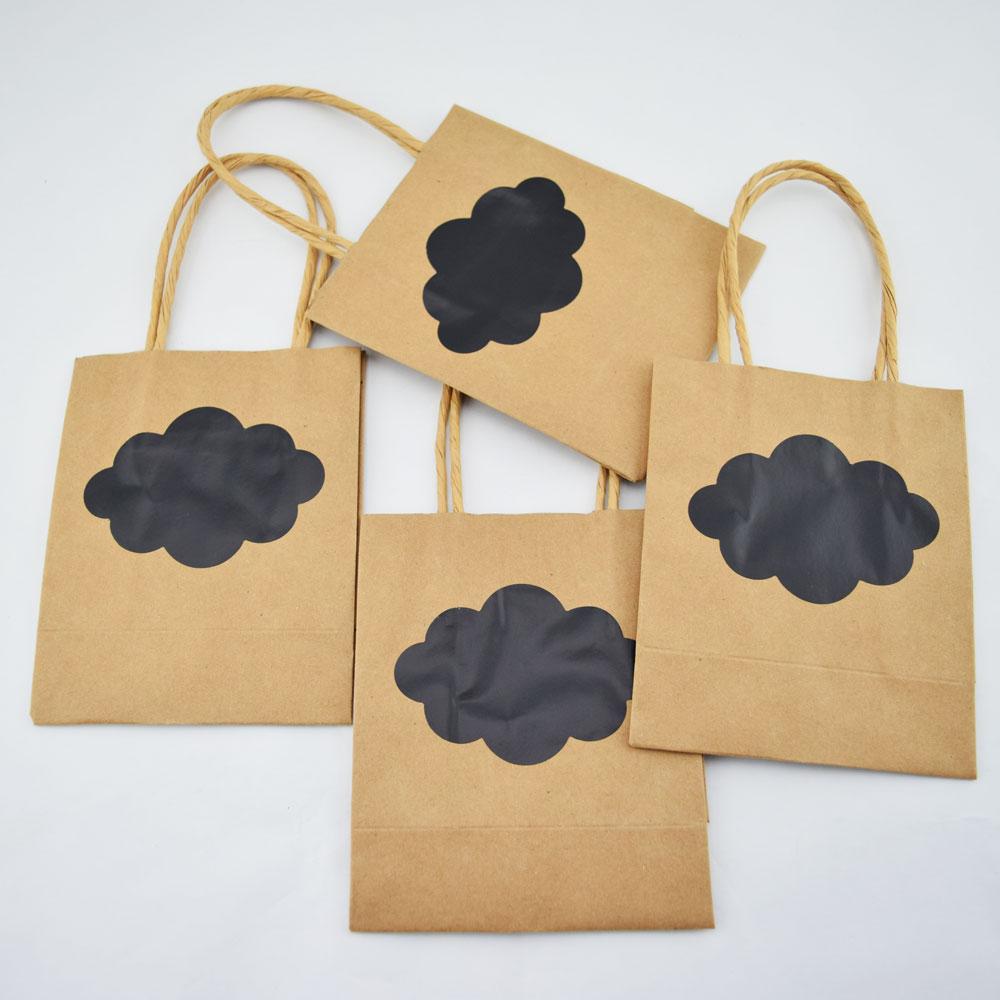  5.5" Brown Kraft Chalkboard Paper Favor Goodie Gift Bag w/ Handle (4 PACK) - AsianImportStore.com - B2B Wholesale Lighting and Decor