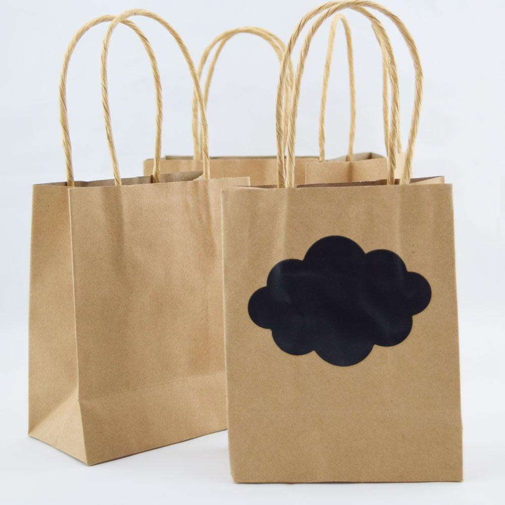  5.5" Brown Kraft Chalkboard Paper Favor Goodie Gift Bag w/ Handle (4 PACK) - AsianImportStore.com - B2B Wholesale Lighting and Decor