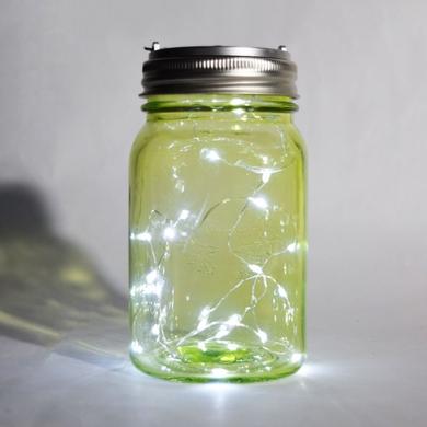 BULK PACK (6) Fantado Wide Mouth Lime Green Mason Jar Lights w/ Hanging Cool White Fairy LED Kit - AsianImportStore.com - B2B Wholesale Lighting and Decor