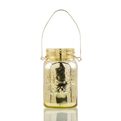 BULK PACK (6) Fantado Regular Mouth Gold Mercury Glass Mason Jar Lights w/ Hanging Warm White Fairy LED Kit - AsianImportStore.com - B2B Wholesale Lighting and Decor