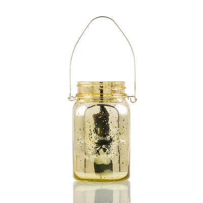 BULK PACK (6) Fantado Regular Mouth Gold Mercury Glass Mason Jar Lights w/ Hanging White Fairy LED Kit - AsianImportStore.com - B2B Wholesale Lighting and Decor