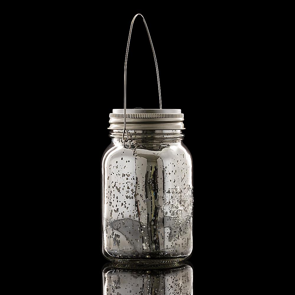  BULK PACK (6) Fantado Regular Mouth Silver Mercury Glass Mason Jar Lights w/ Hanging Warm White Fairy LED Kit - AsianImportStore.com - B2B Wholesale Lighting and Decor