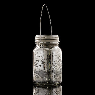 BULK PACK (6) Fantado Regular Mouth Silver Mercury Glass Mason Jar Lights w/ Hanging Warm White Fairy LED Kit - AsianImportStore.com - B2B Wholesale Lighting and Decor