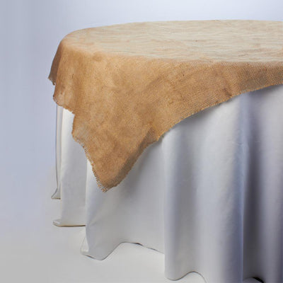 Burlap Fabric Table Cloth Overlay Decorative Cover, 46" - AsianImportStore.com - B2B Wholesale Lighting and Decor