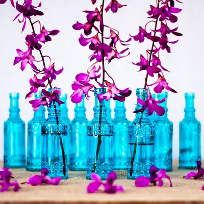 6pc Calista Colorful Decorative Vintage Glass Bottles and Flower Vases Wedding Table and Centerpiece Display - AsianImportStore.com - B2B Wholesale Lighting & Decor since 2002